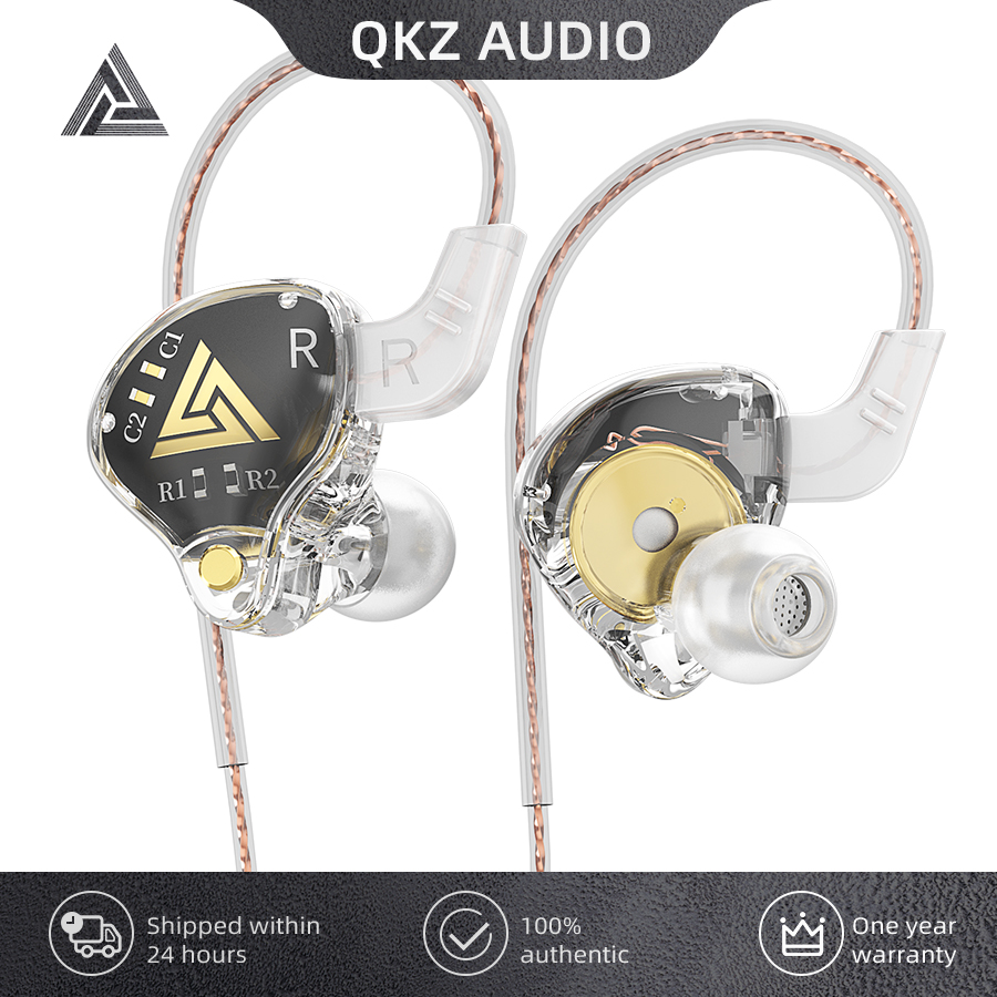 In Ear Monitors For Singers - オリジナルQKZ AKX有線イヤホンIEMモニターレベルヘッドセット（マイク付き）HIFIステレオ3.5mm AUXインイヤーヘッドホン（音楽、ゲーム、スポーツ用）