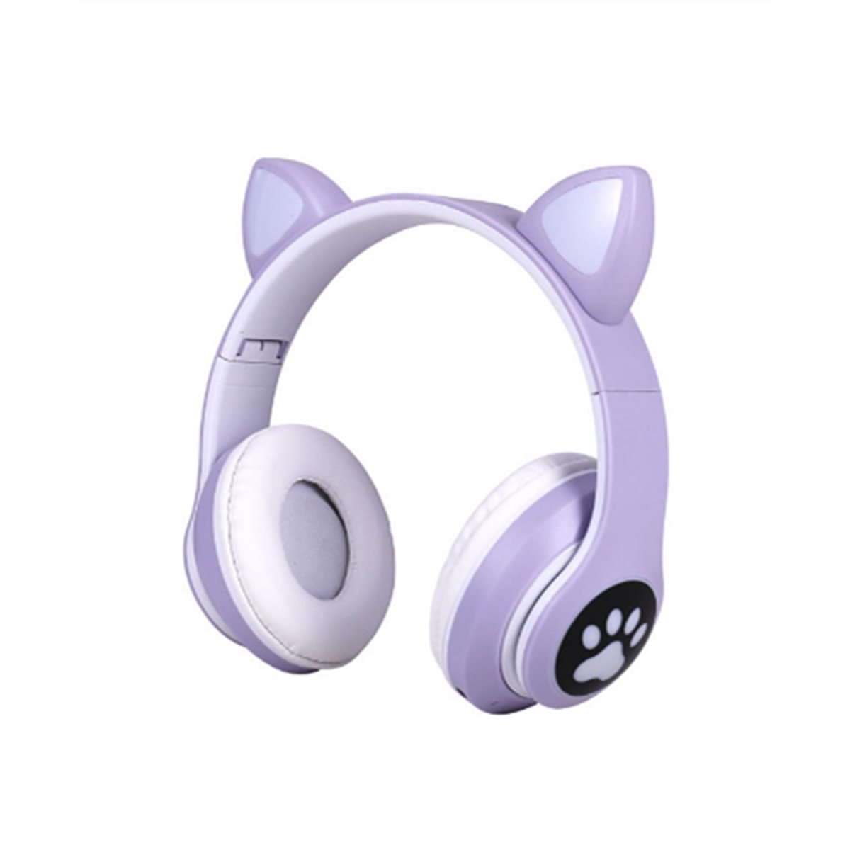 Cat Ear Bluetooth Headset Led - DT[セット]D1585：LEDライト付き、ワイヤレス接続対応、ステレオ、折りたたみ式、マイク付き、猫耳デザインのBluetoothヘッドセット、スポーツ用。
