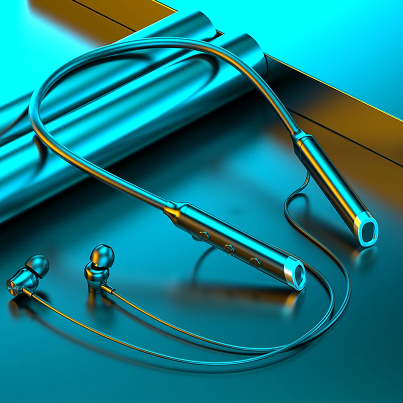 Magnetic Neckband Sports Earphones - ワイヤレスヘッドホン Bluetooth 5.0 ネックバンド型 防水イヤホン マグネット式