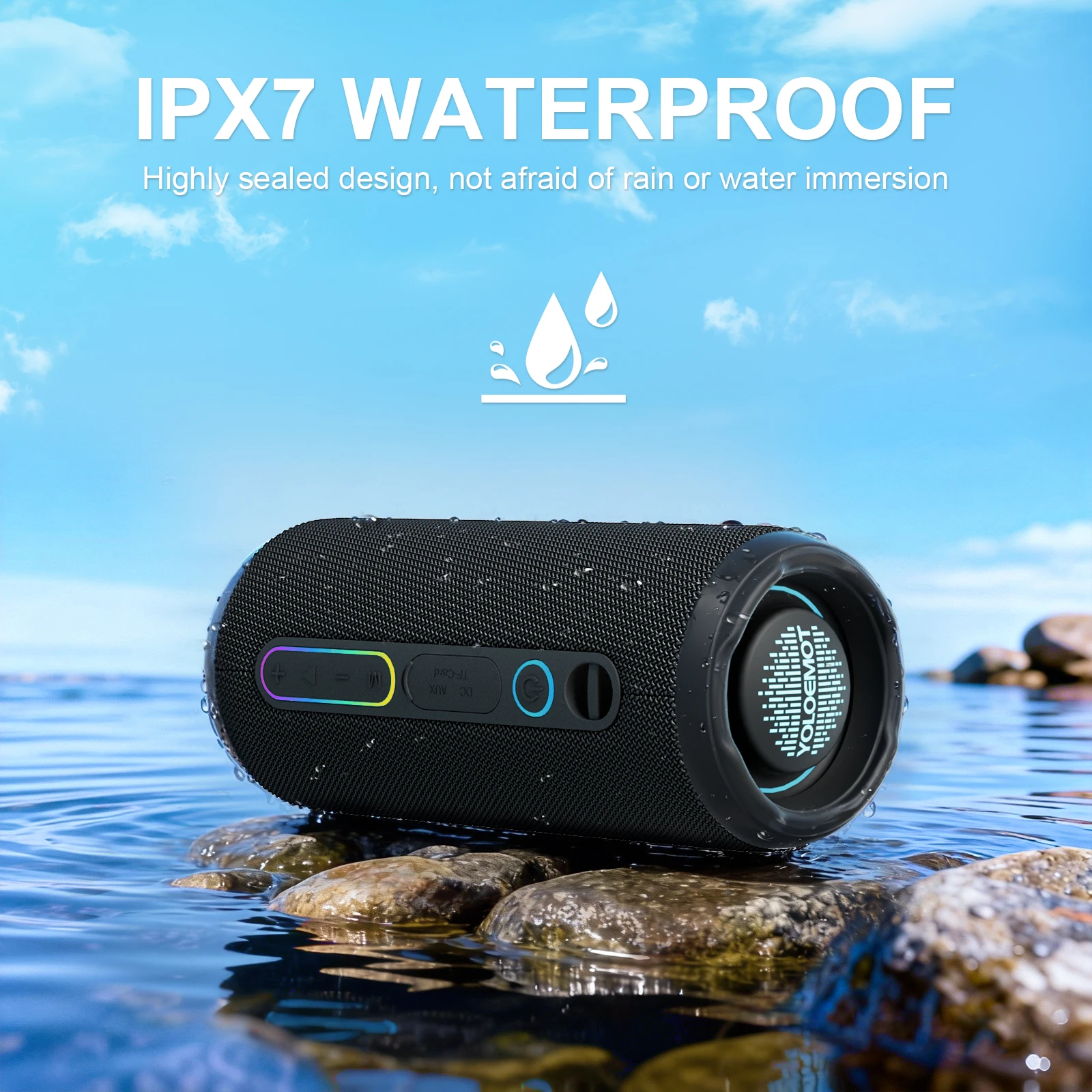 YOLOEMOT T13 Bluetoothスピーカー。24 - Portable Bluetooth Speaker Waterproof Ipx7 のレビューと価格