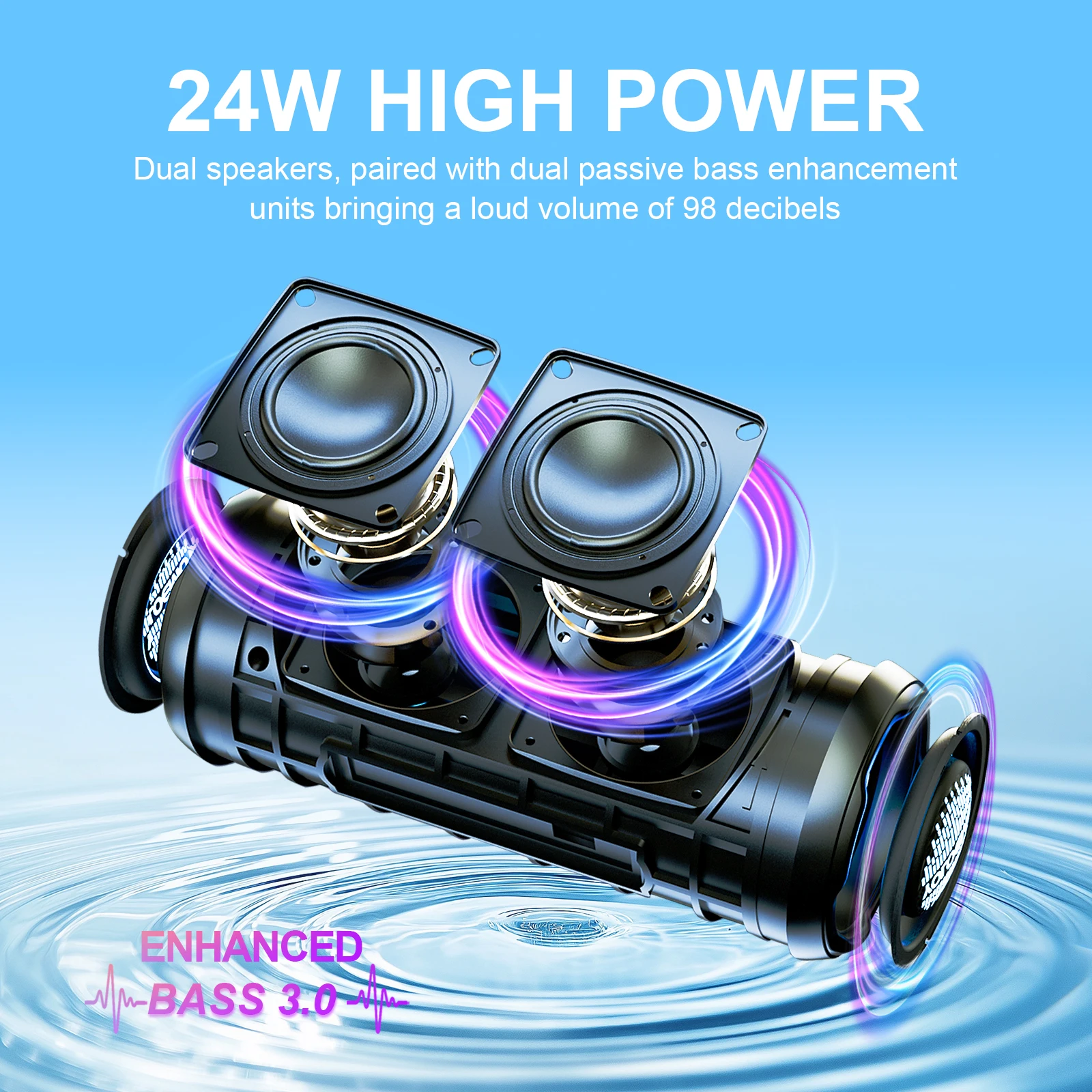 YOLOEMOT T13 Bluetoothスピーカー。24 - Portable Bluetooth Speaker Waterproof Ipx7 のレビューと価格