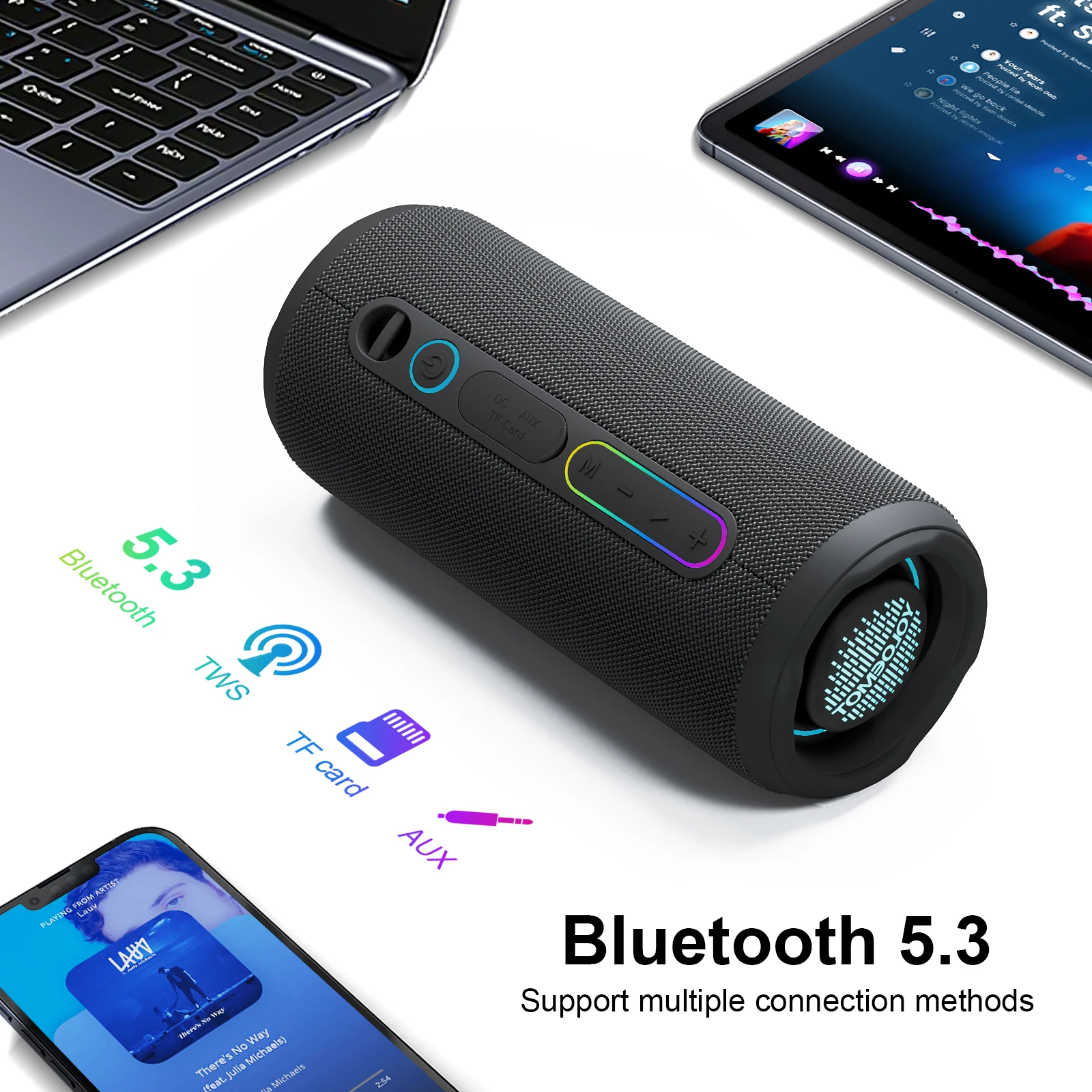 YOLOEMOT T13 Bluetoothスピーカー。24 - Portable Bluetooth Speaker Waterproof Ipx7 のレビューと価格