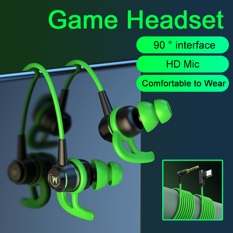 ゲーミングヘッドセット HiFi インイヤー 90度エルボー - Type C Wired Earphones With Mic のレビューと価格