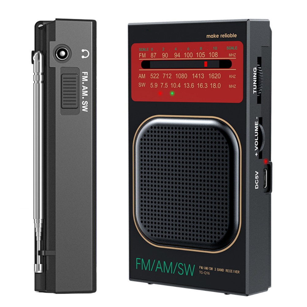 コンパクトで充電可能なFM/AM/SWラジオ。3Wスピーカー - Speakers のレビューと価格