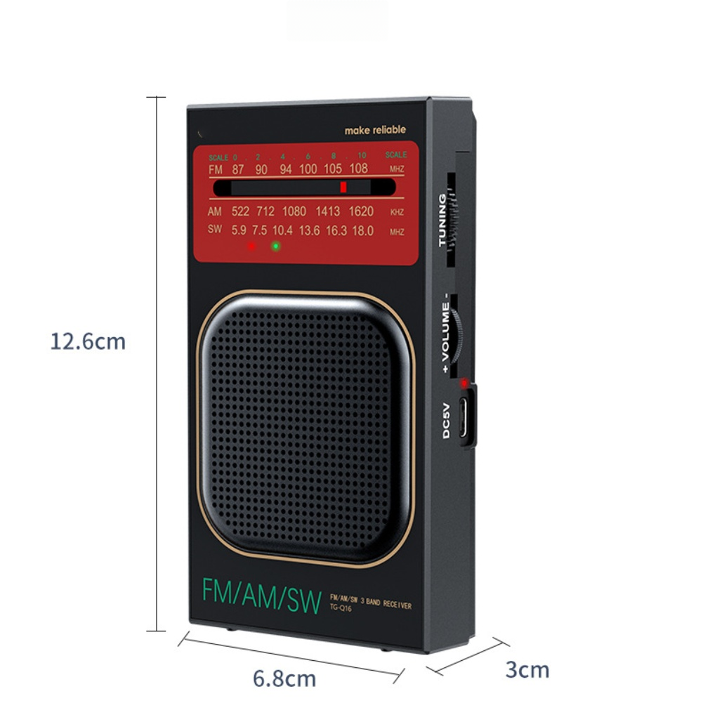 コンパクトで充電可能なFM/AM/SWラジオ。3Wスピーカー - Speakers のレビューと価格