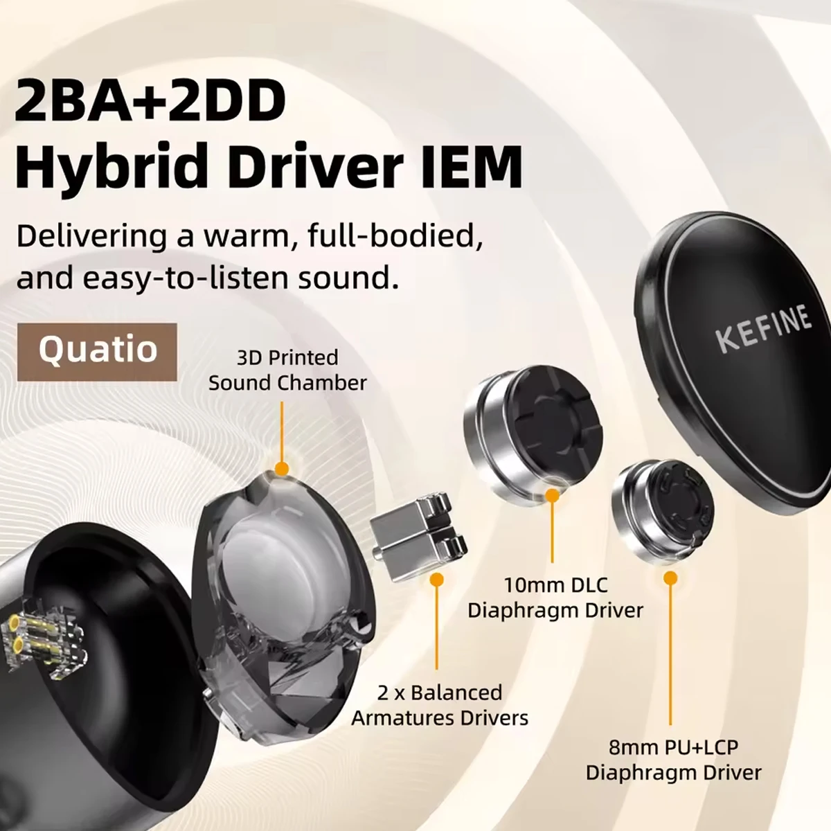 KEFINE Quatio インイヤーイヤホン 2DD+2B - Planar Magnetic Iem Earphones のレビューと価格